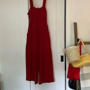 Madewell red wide leg jumpsuit